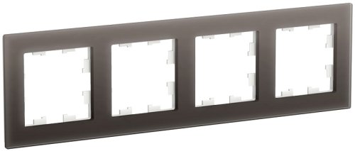 Рамка универсальная Systeme Electric AtlasDesign Nature 4-м. стекло мокко картинка